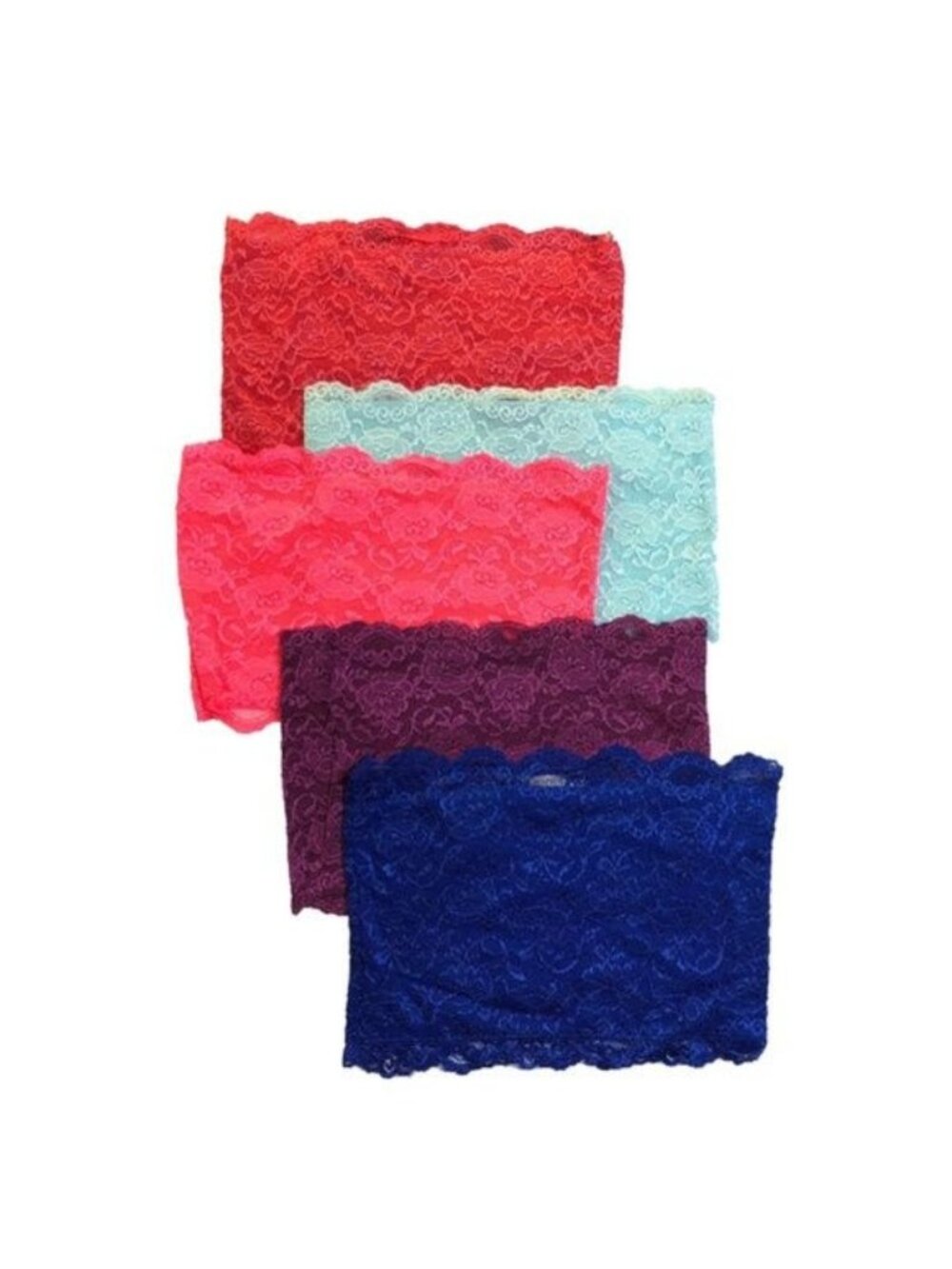 Bozzolo Bundle Of 5 Floral Lace Scalloped Bandeaus